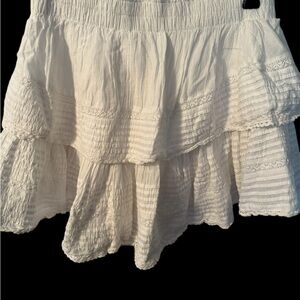 Aerie White Textured Skirt